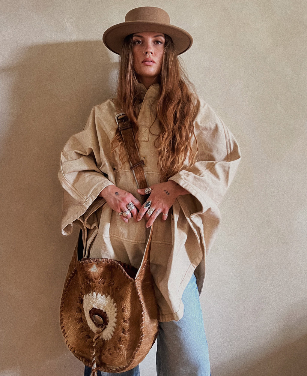 Cream poncho