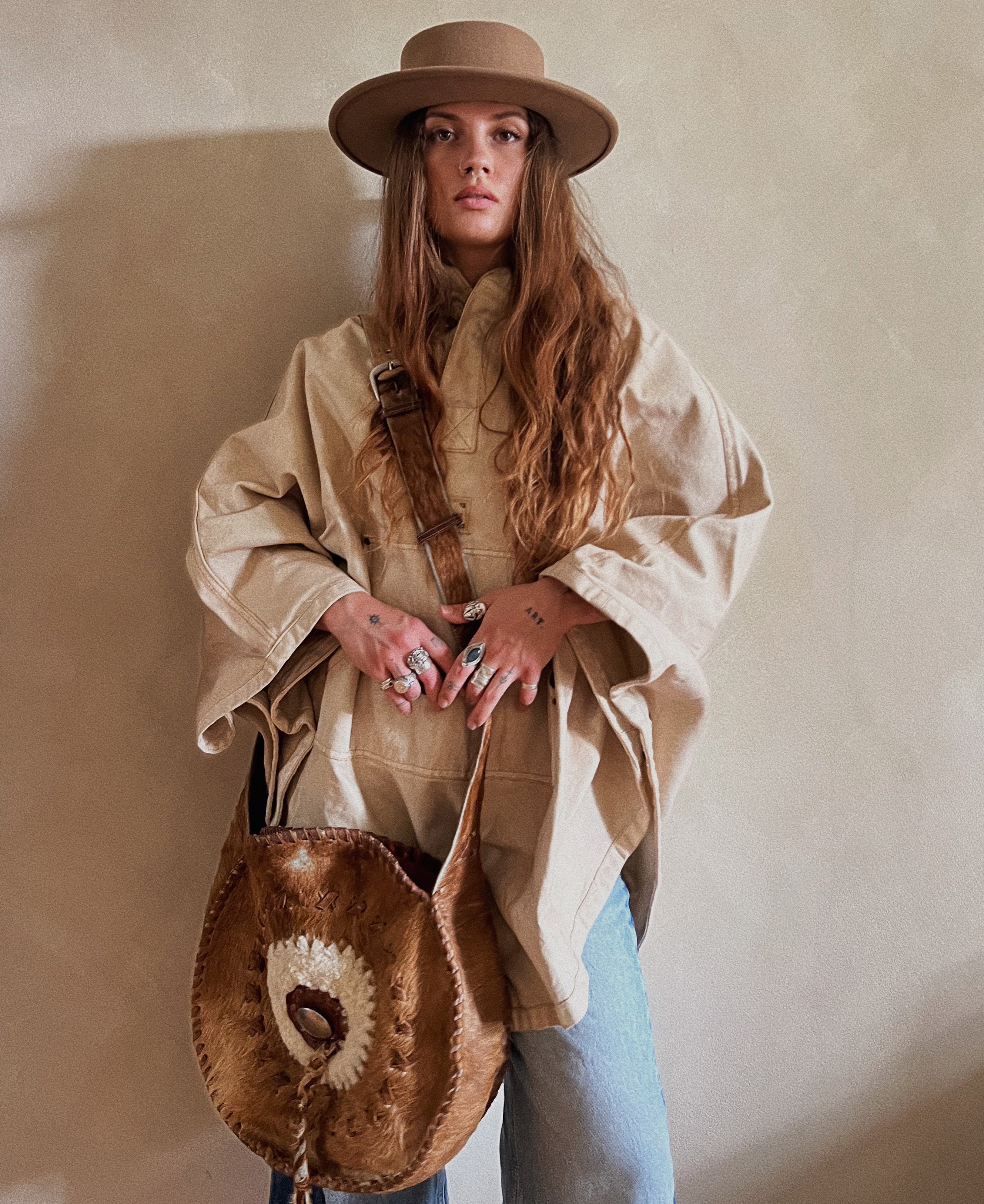 Cream poncho