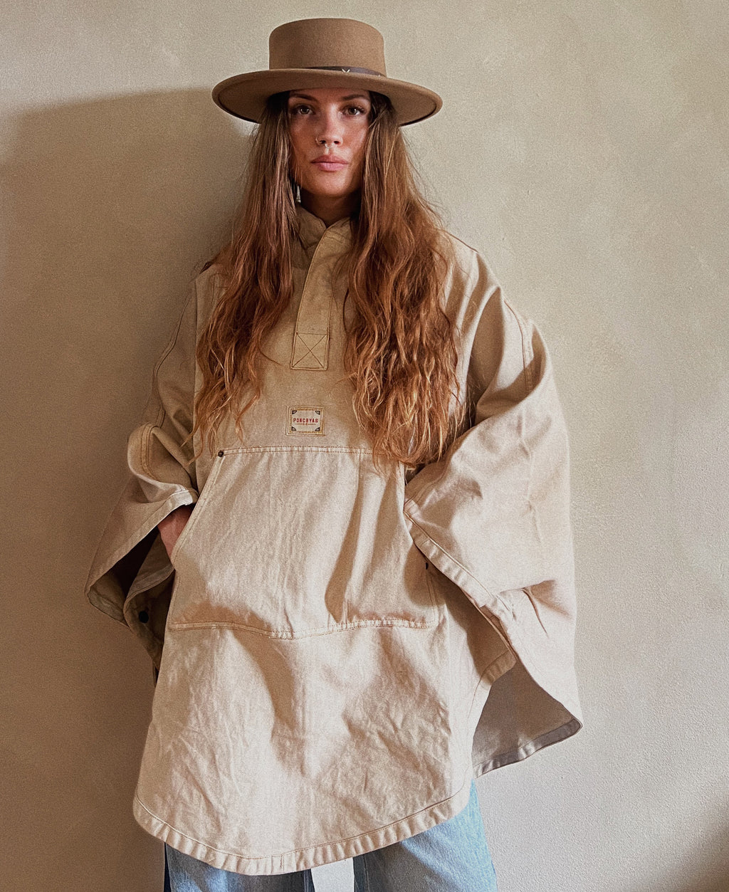 Cream poncho